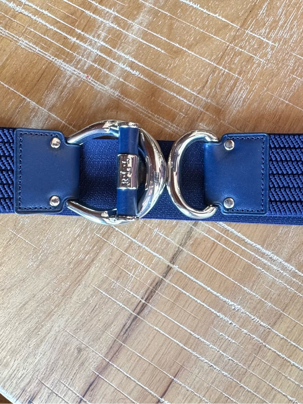 Ralph Lauren Women’s Elastic Belt with Silver Hardware